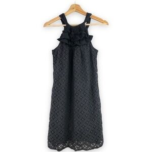 ella moss - Black Crochet Overlay Halter Dress - XS